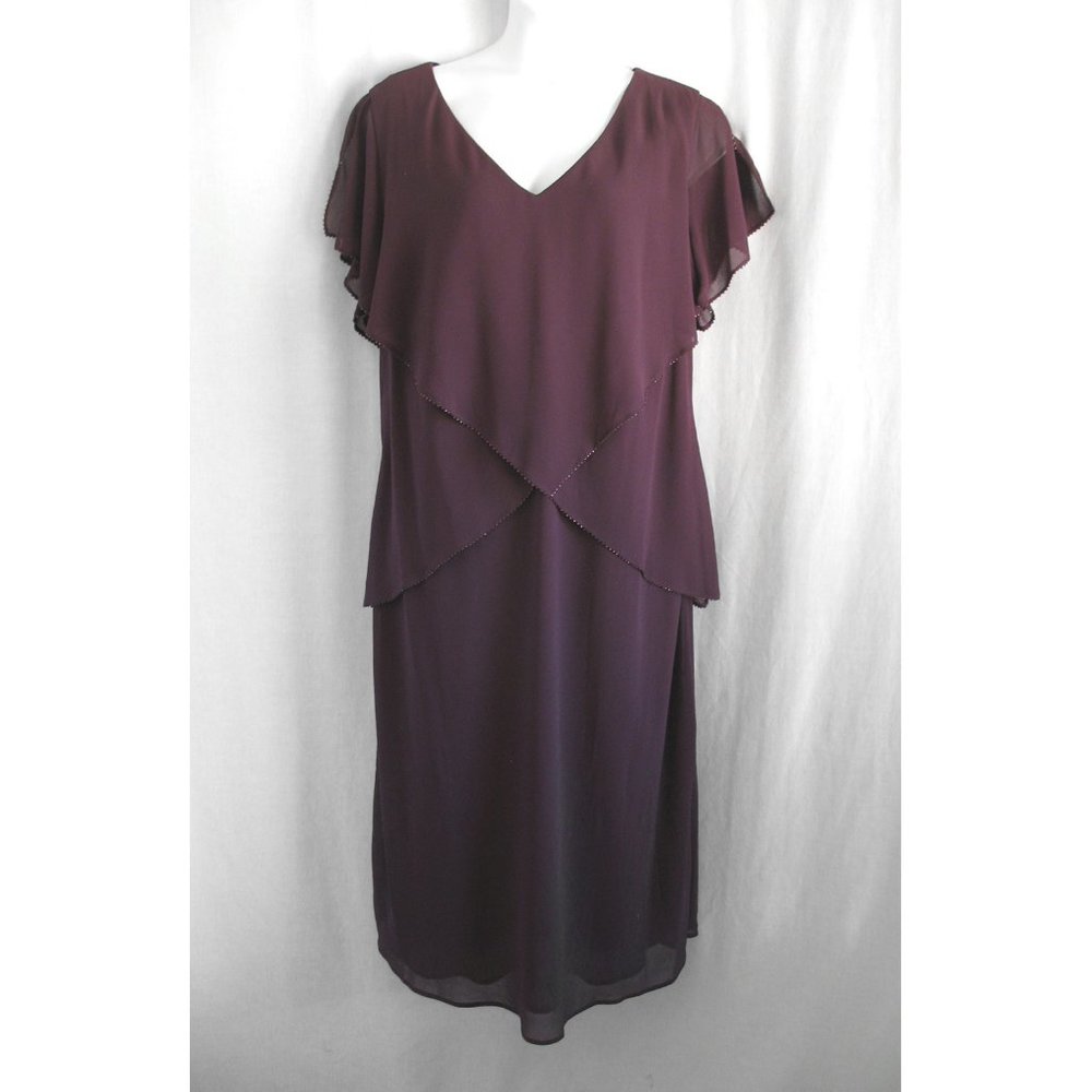 Coldwater Creek 24W Tiered Asymmetric Georgette Long Dress PARTY/FORMAL
